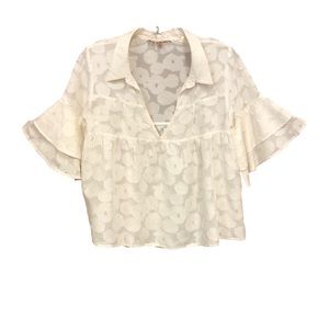 For Love & Lemons Blossom silk cotton blouse Medium